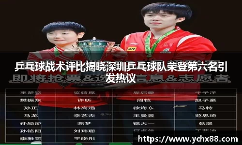 乒乓球战术评比揭晓深圳乒乓球队荣登第六名引发热议